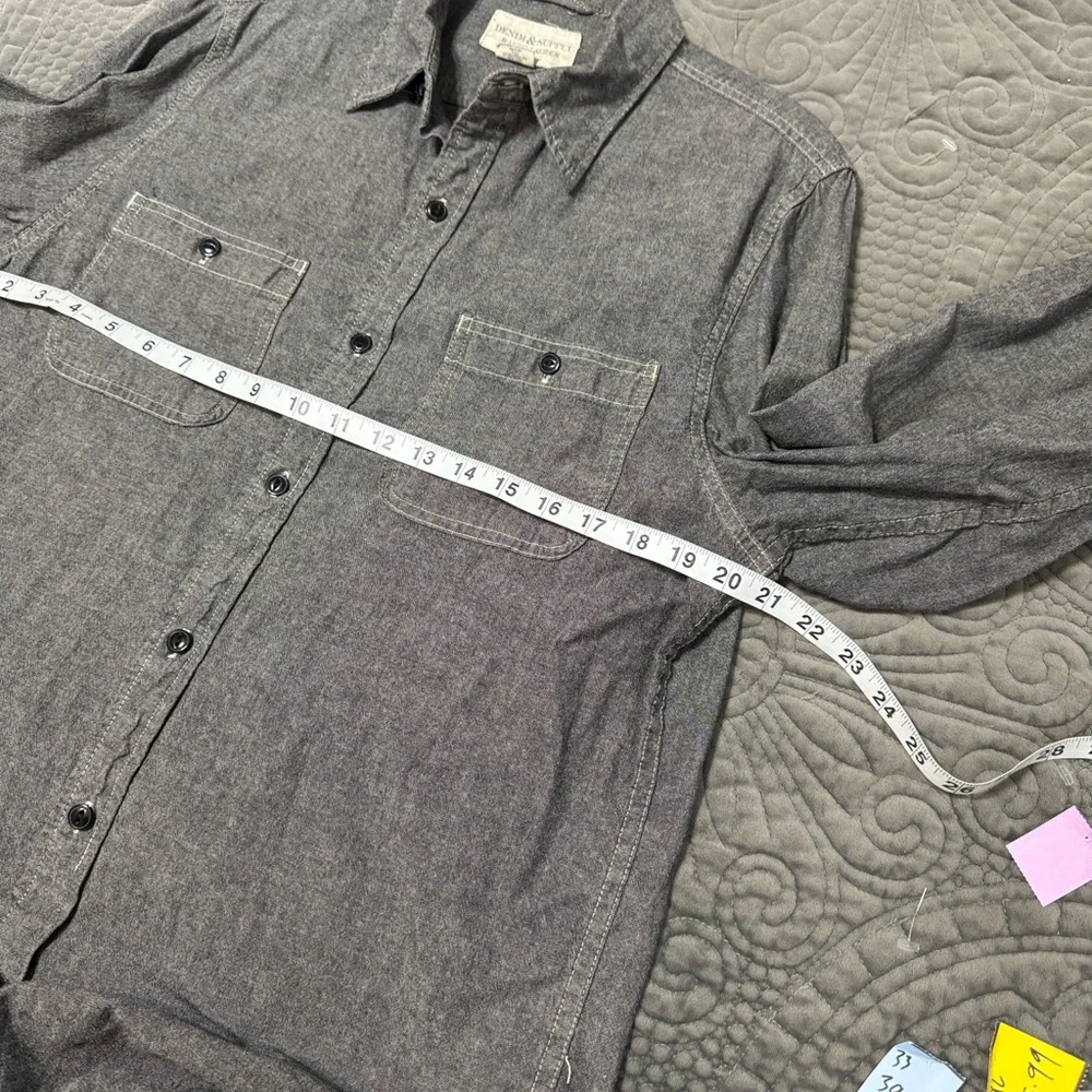 Denim & Supply Ralph Lauren Charcoal Button-Down Shirt size Large - Picture 9 of 12
